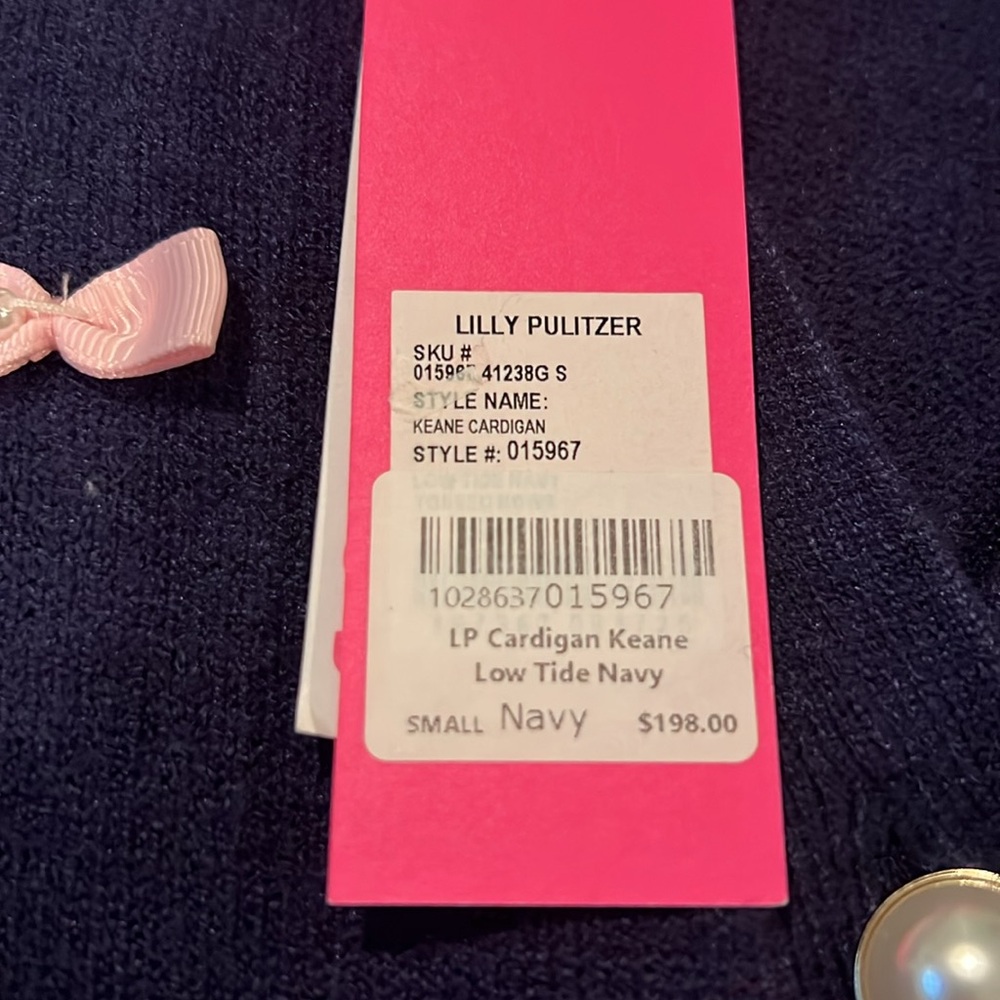 Brand New Lilly Pulitzer Kean Cardigan Low Tide Navy - Picture 4 of 4